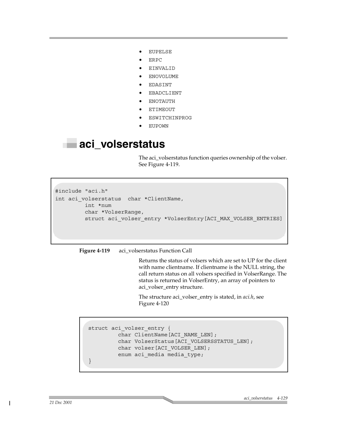 ADIC Server manual Acivolserstatus 