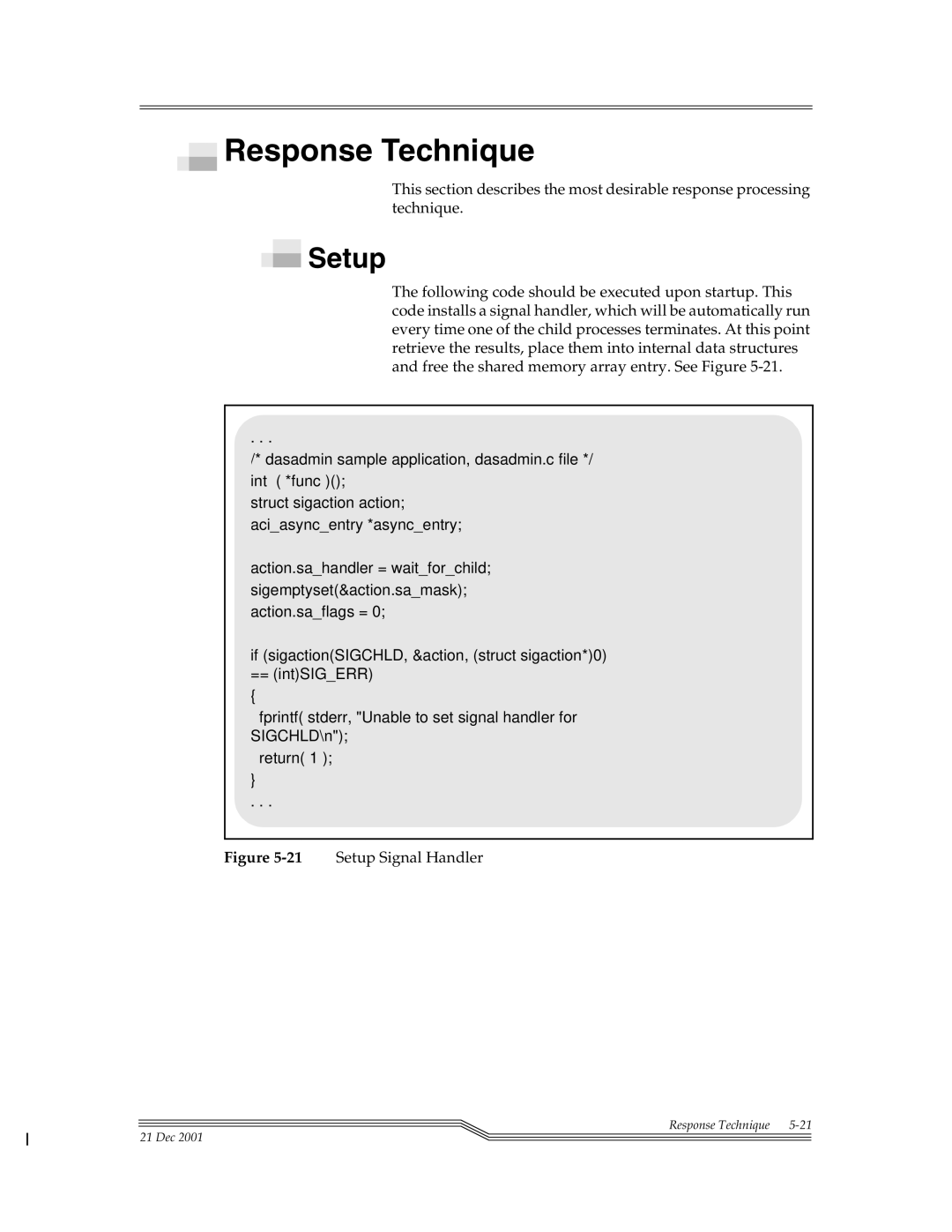 ADIC Server manual Response Technique, Setup 