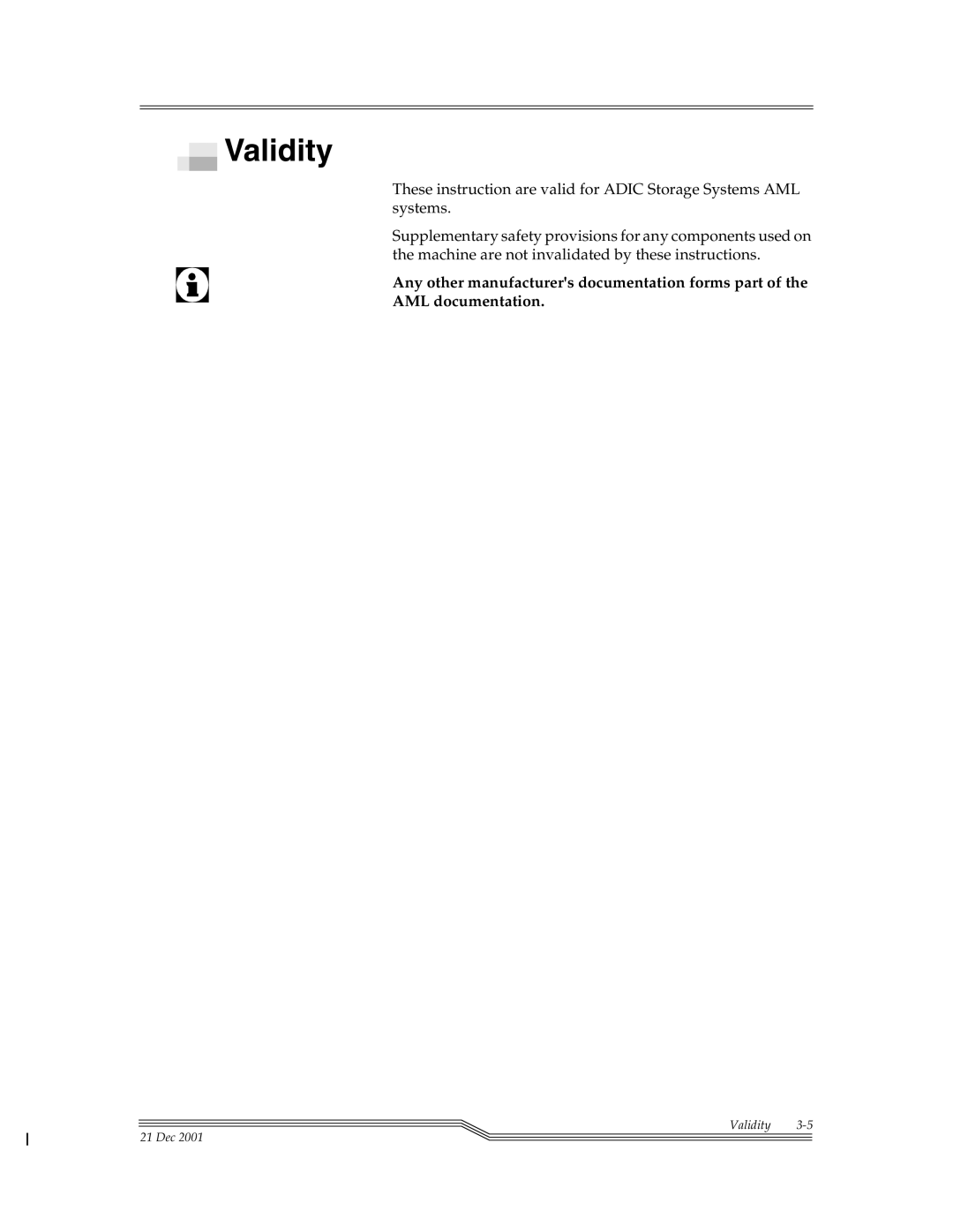 ADIC Server manual Validity 