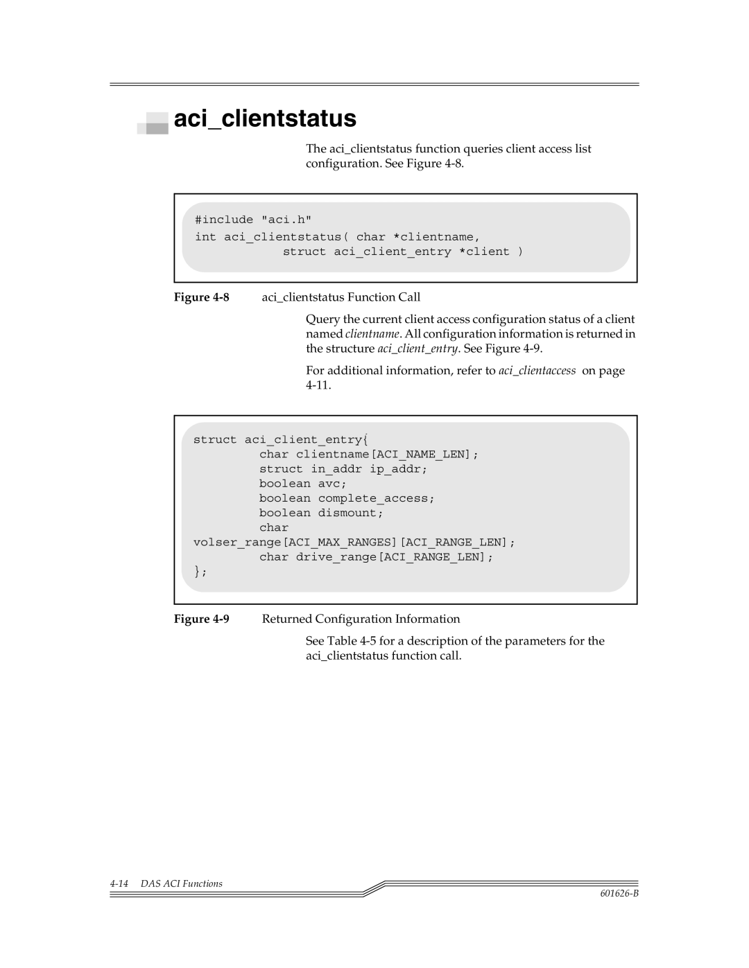 ADIC Server manual Aciclientstatus 