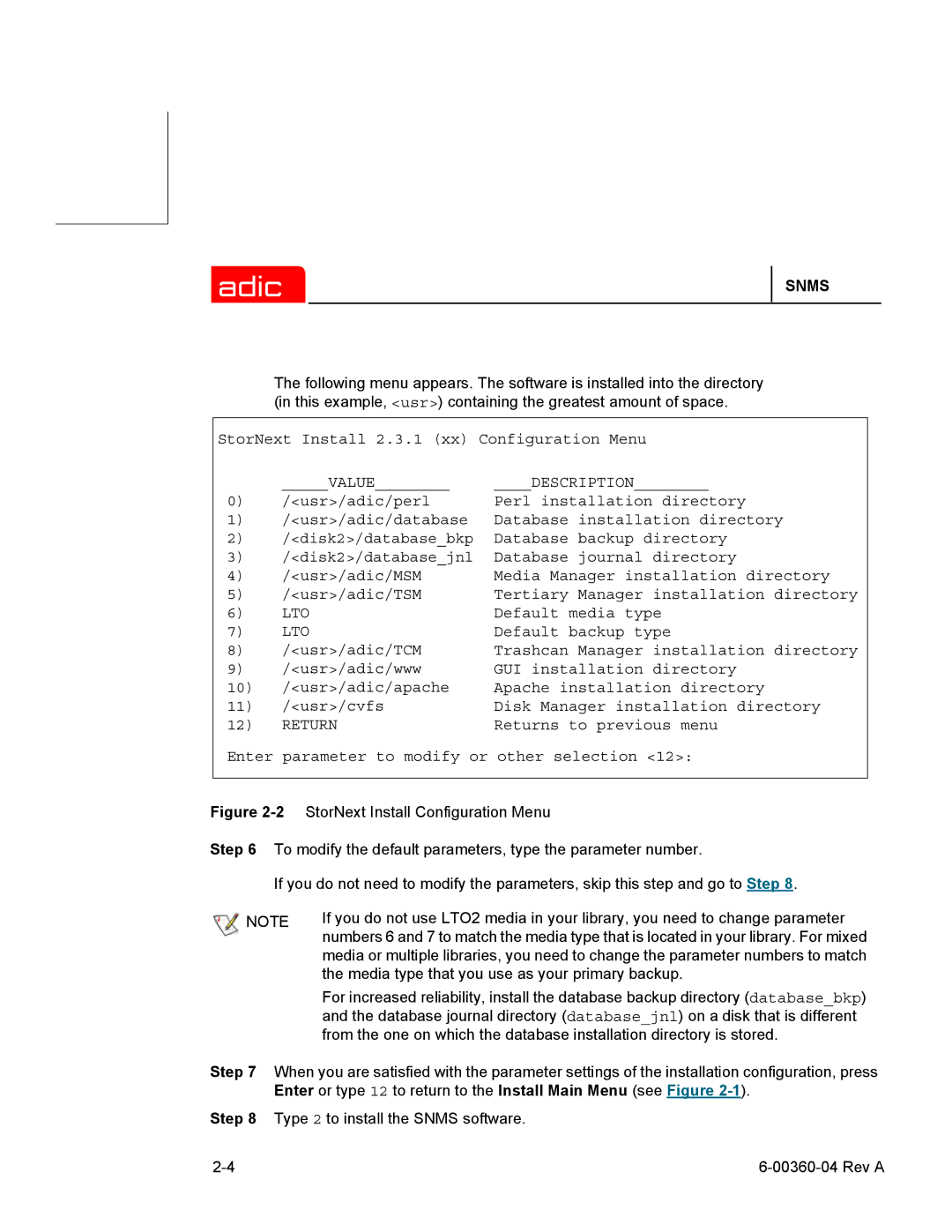 ADIC SNMS 2.3 manual Lto 