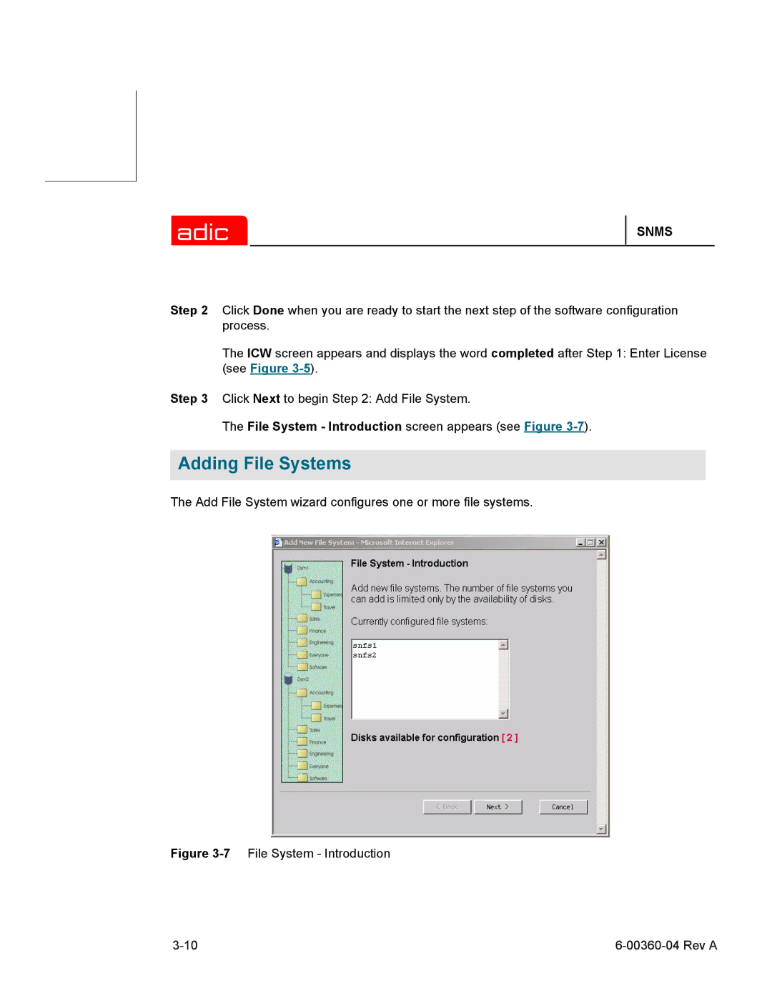 ADIC SNMS 2.3 manual 7File System Introduction Rev a 