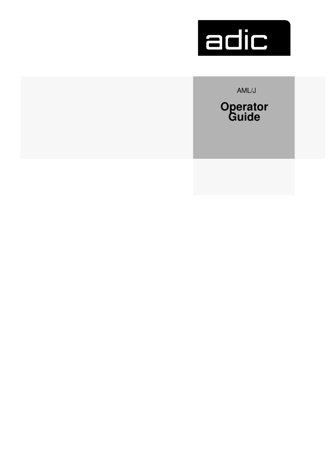 ADIC Switches manual Operator Guide 