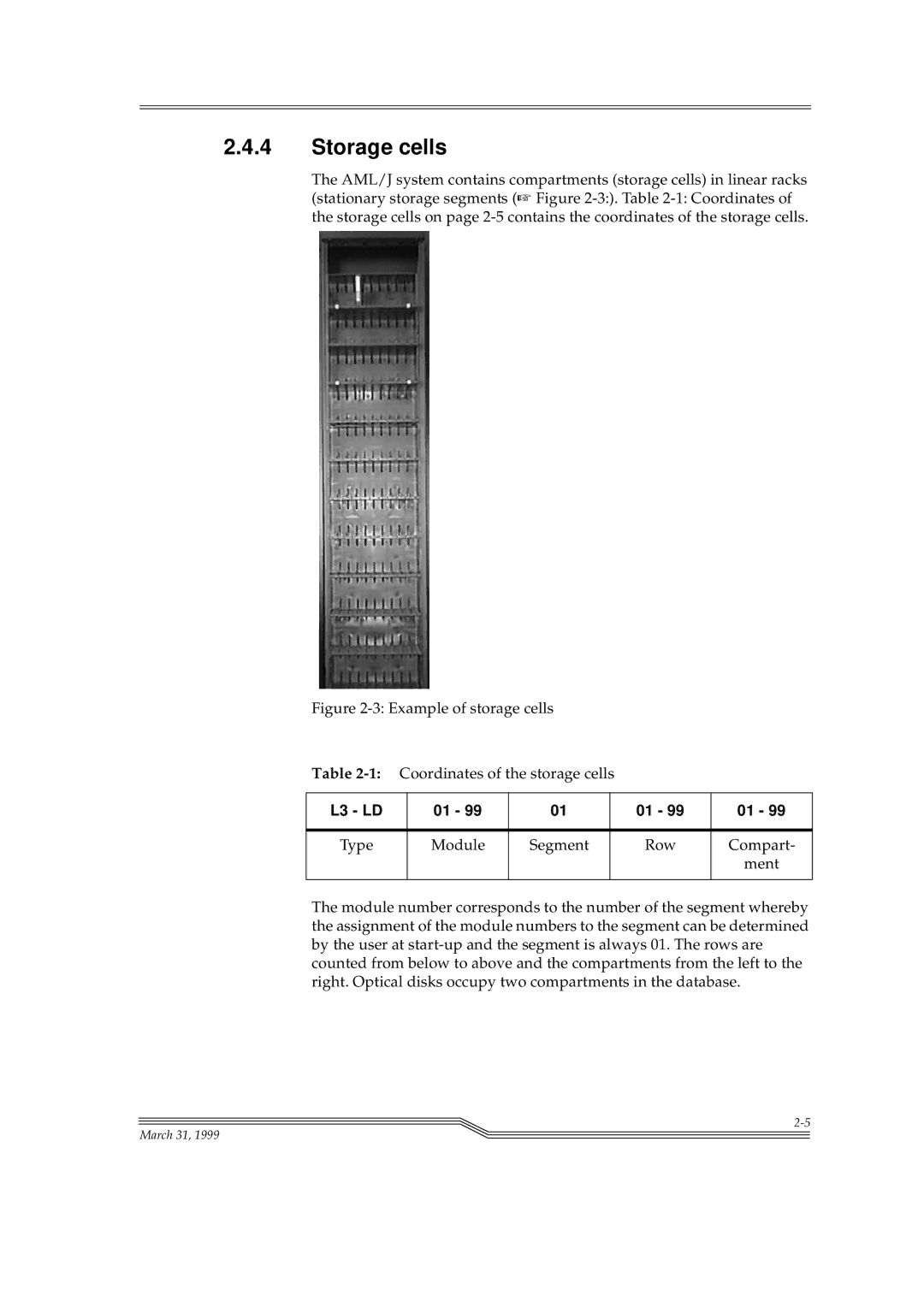 ADIC Switches manual Storage cells, L3 LD 