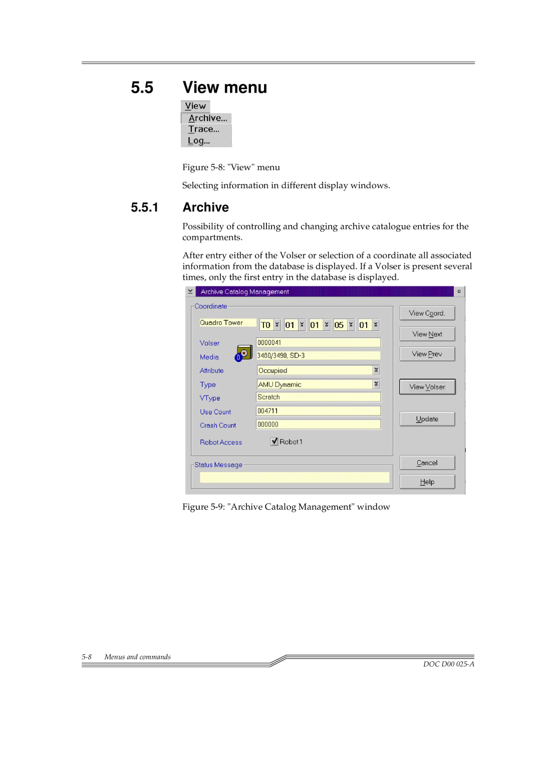 ADIC Switches manual View menu, Archive 