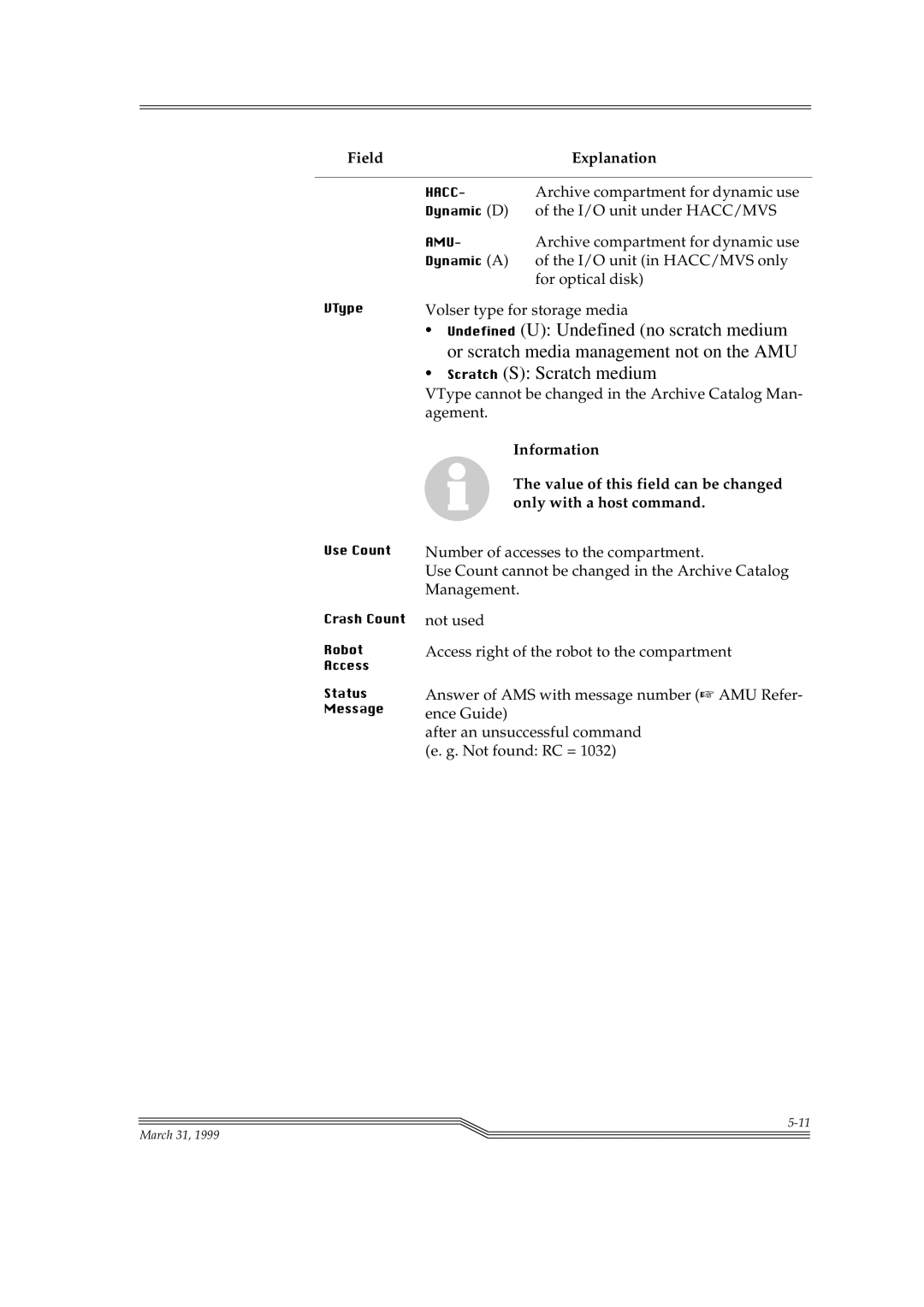 ADIC Switches manual Value of this field can be changed, Only with a host command 