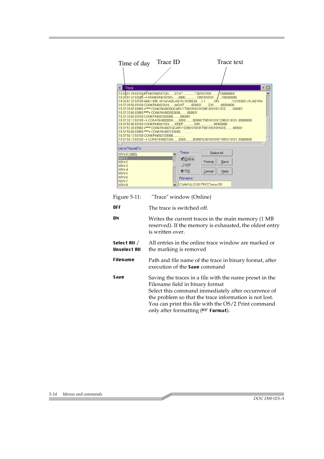 ADIC Switches manual Time of day Trace ID Trace text 