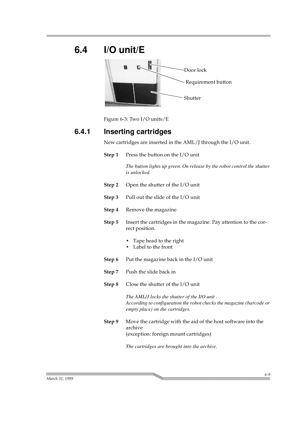 ADIC Switches manual I/O unit/E, Two I/O units/E 