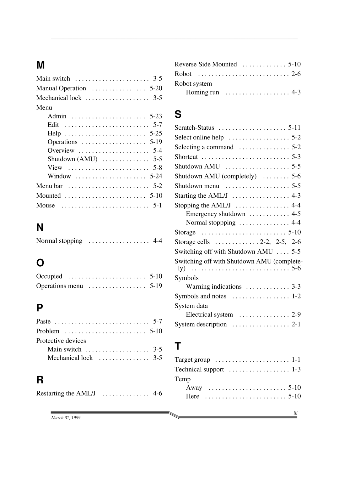 ADIC Switches manual Iii March 31 