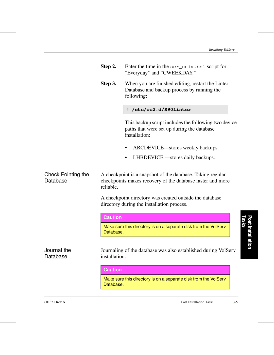 ADIC Version 5.0 manual Check Pointing, Database, Journal 