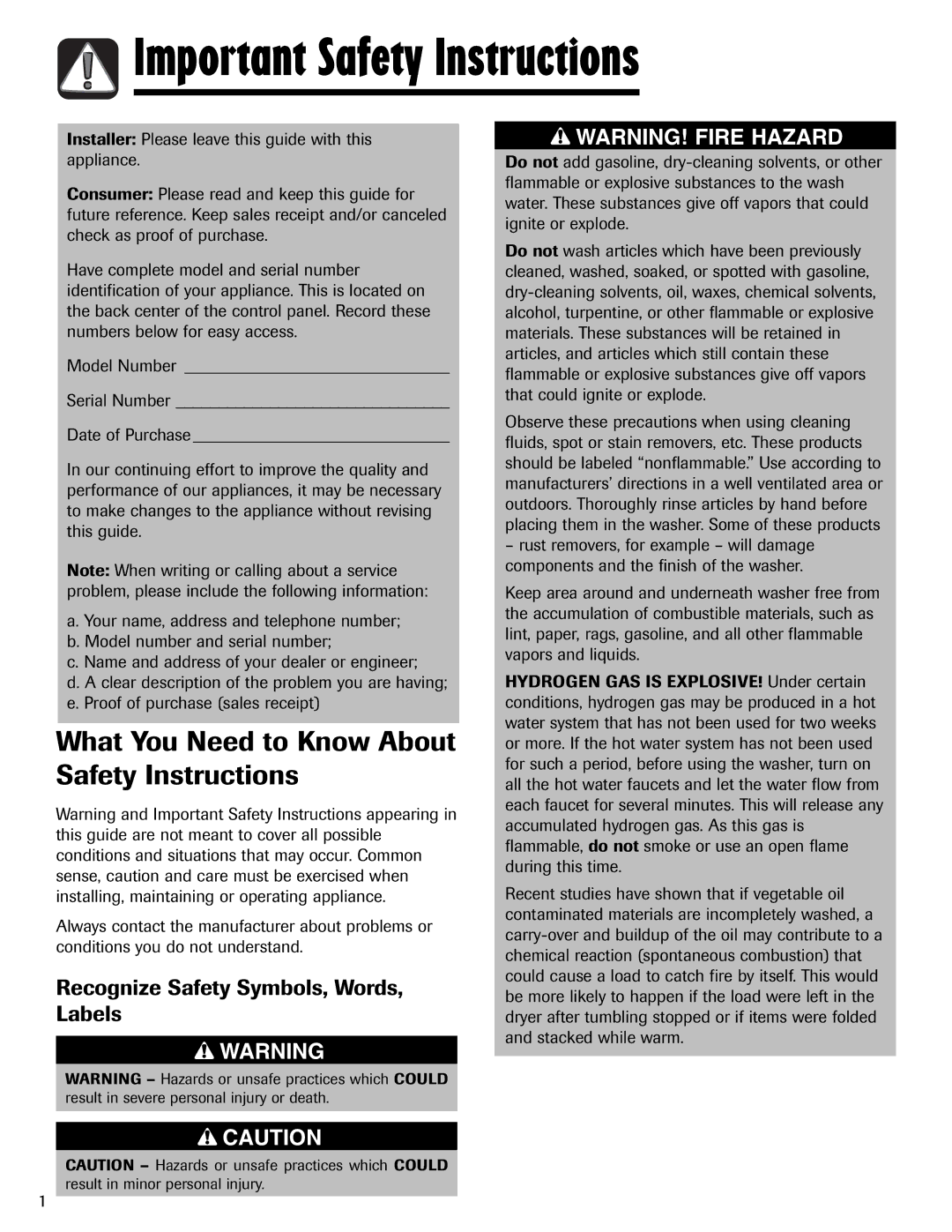 Admiral AAV-3 important safety instructions Important Safety Instructions, What You Need to Know About Safety Instructions 