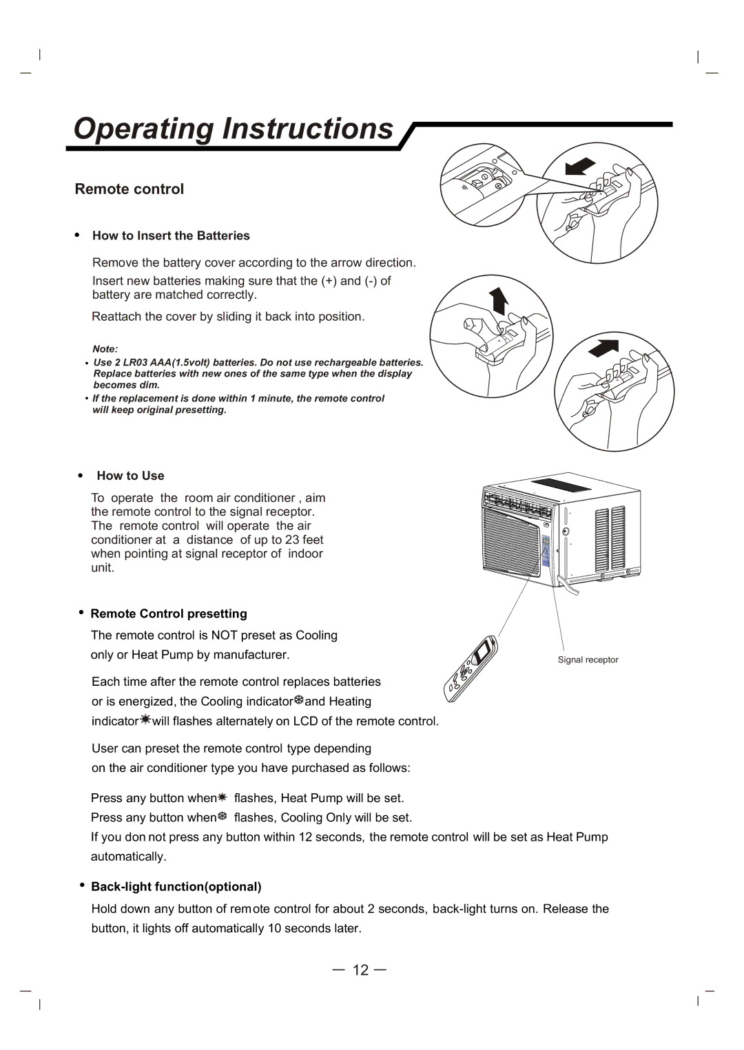 Admiral AAW-05CR1FHUE, AAW-06CM1FHUE, AAW-05CM1FHUE, AAW-06CR1FHUE manual How to Insert the Batteries, How to Use 