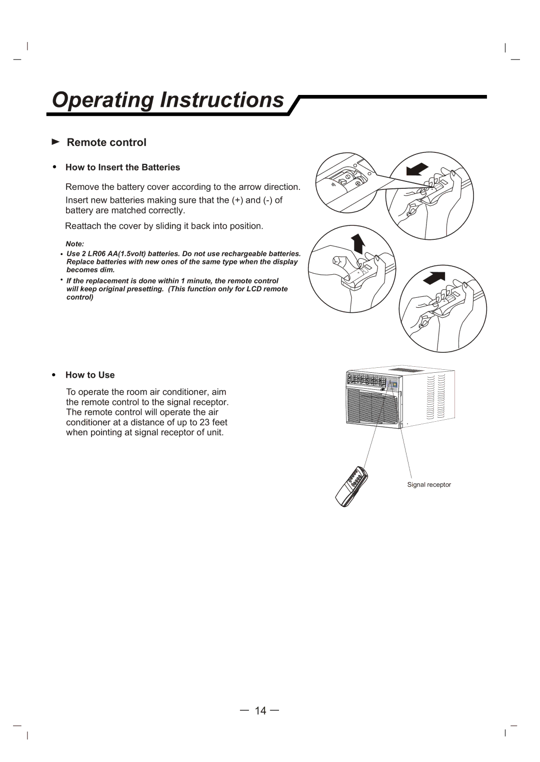 Admiral AAW-12CM1FHU, AAW-24CM3FHU, AAW-24CR3FHU, AAW-10CM1FHU, AAW-18CM3FHU manual How to Insert the Batteries, How to Use 