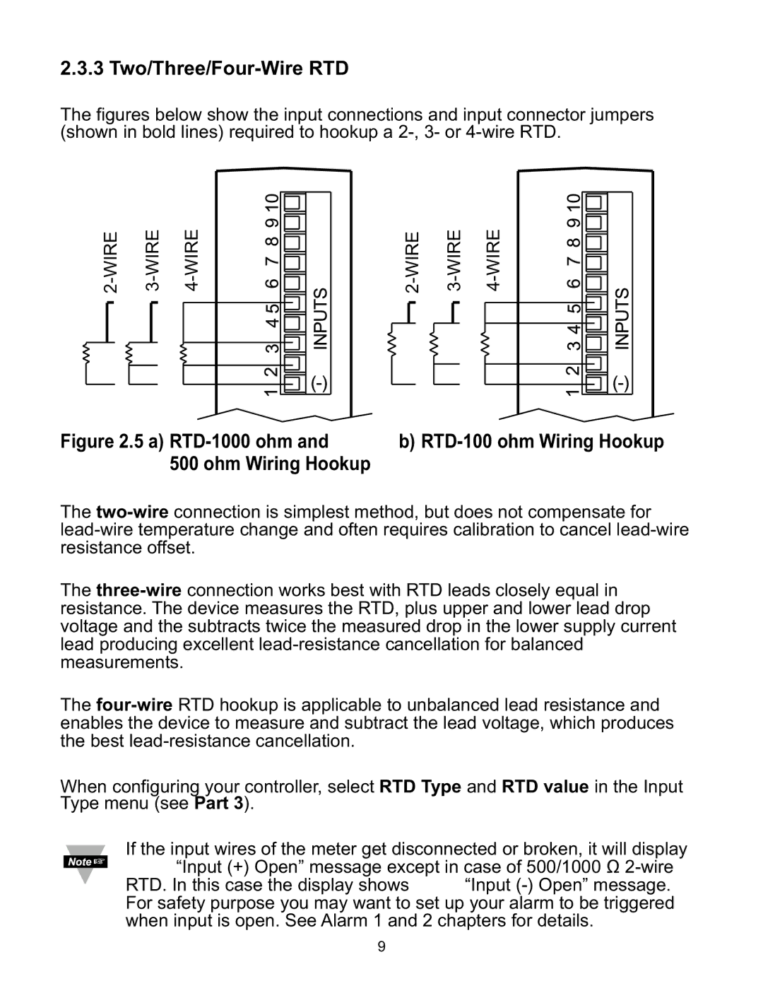 a/d/s/ iSeries manual 3 Two/Three/Four-Wire RTD, Ohm Wiring Hookup 