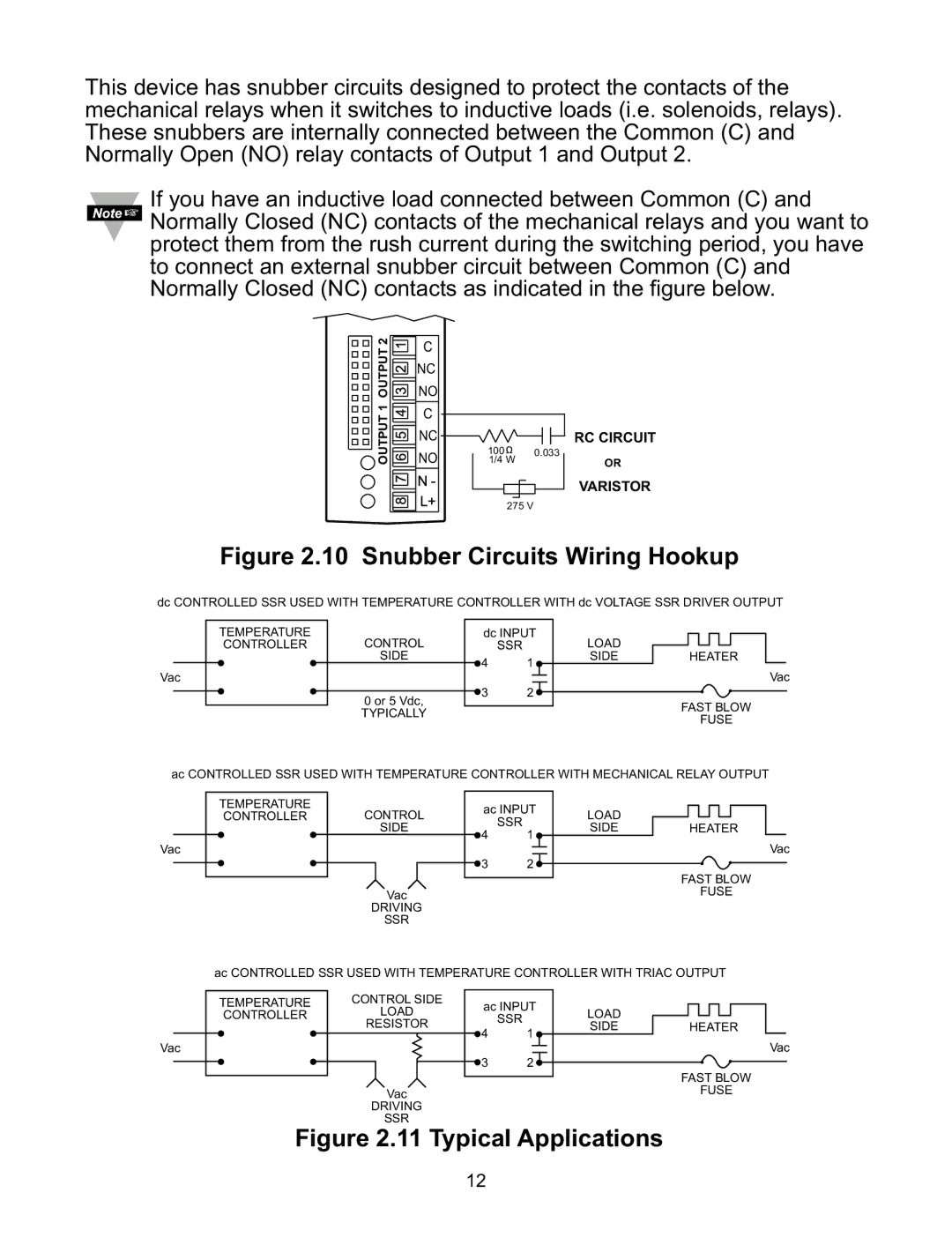 a/d/s/ iSeries manual Snubber Circuits Wiring Hookup 