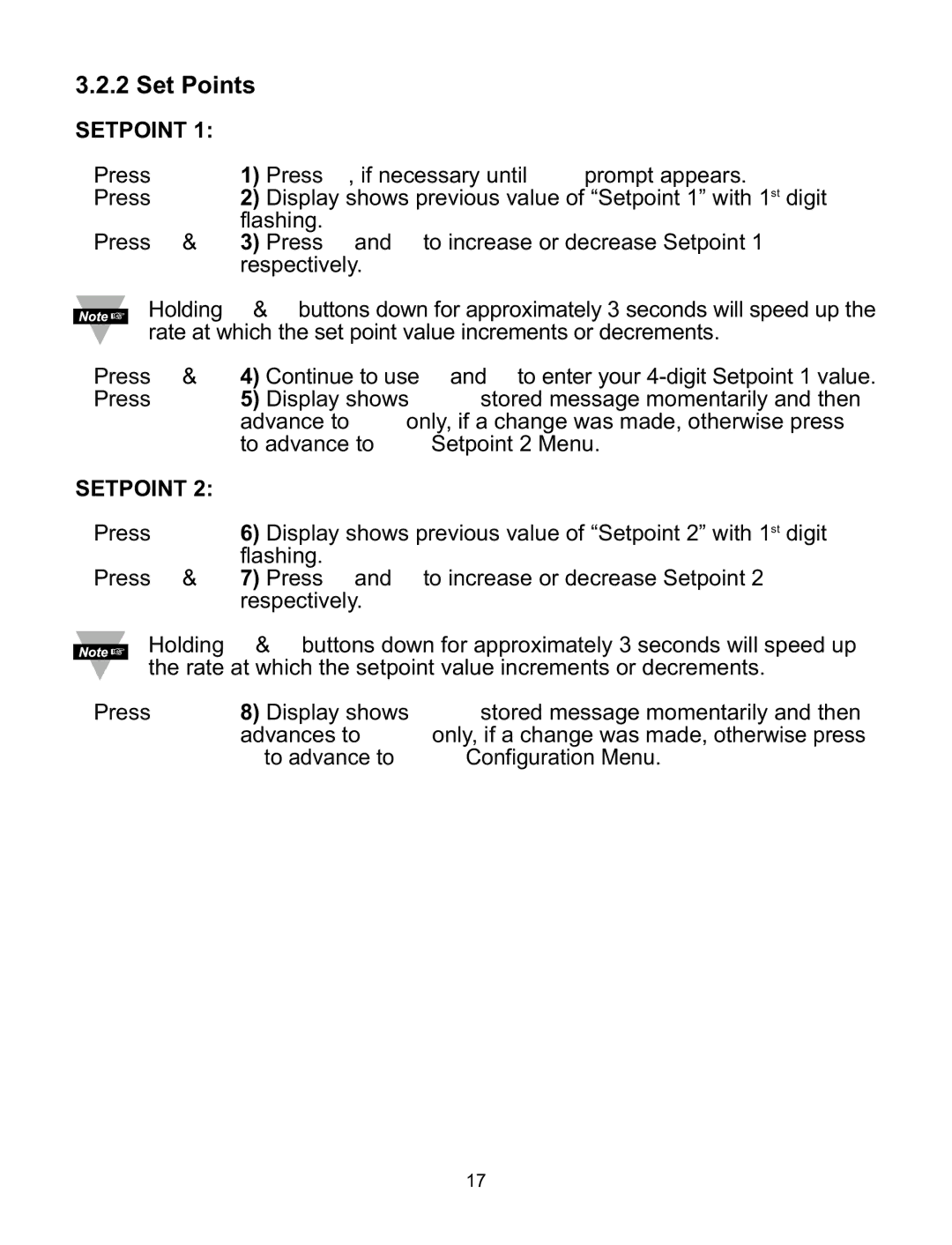 a/d/s/ iSeries manual Set Points, Setpoint 