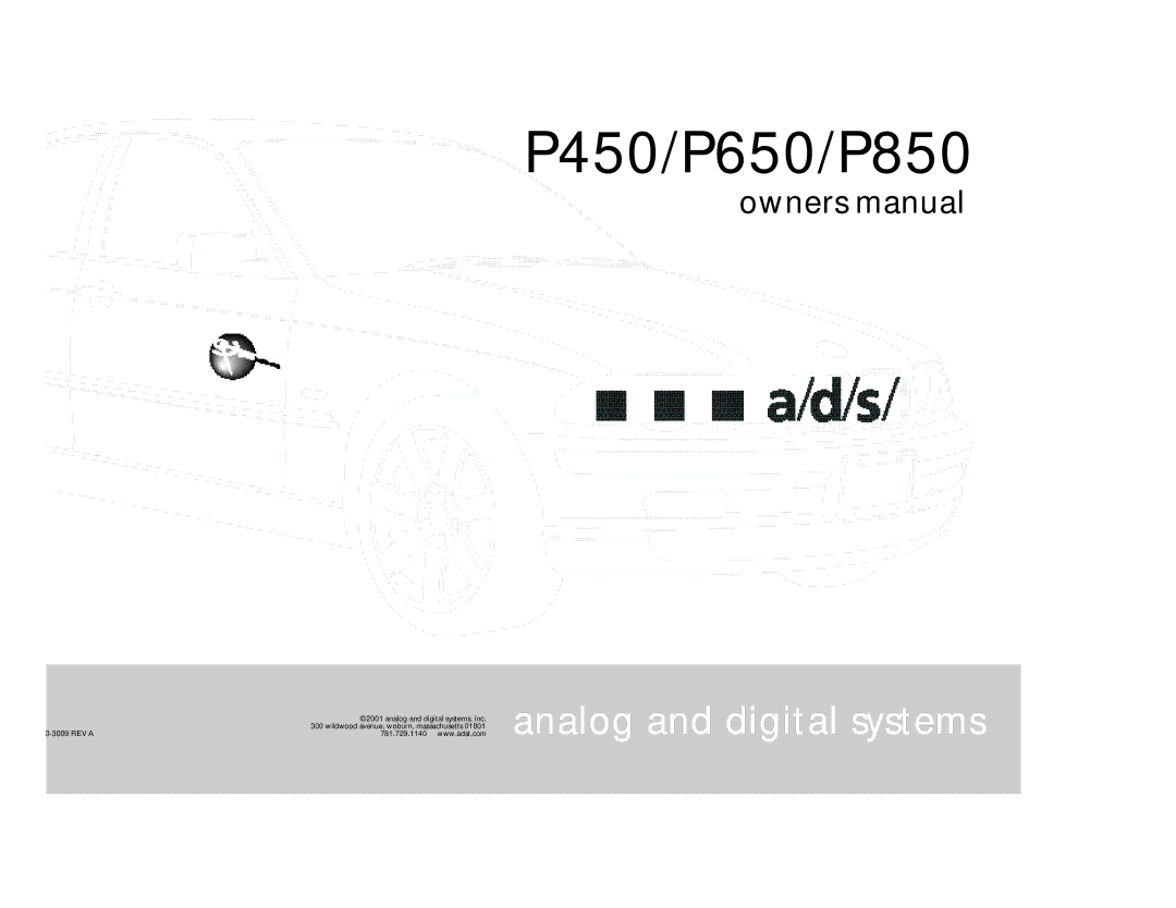 a/d/s/ owner manual P450/P650/P850 