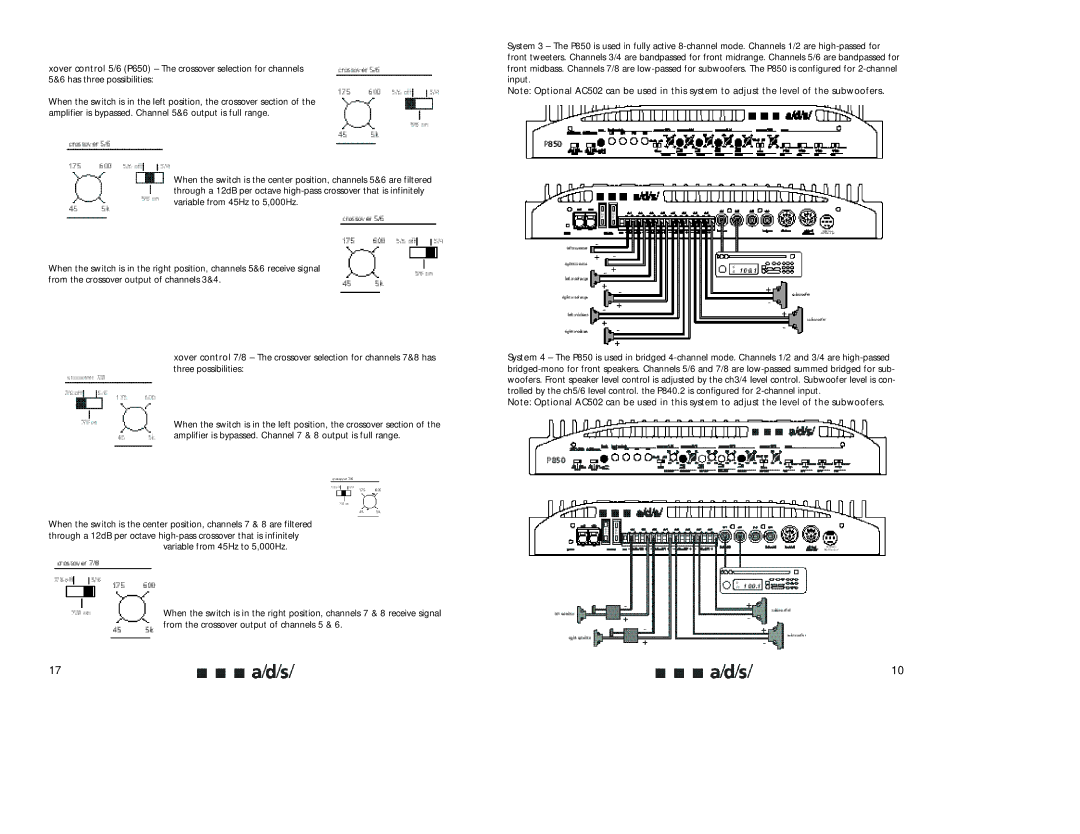 a/d/s/ P850, P650, P450 owner manual 