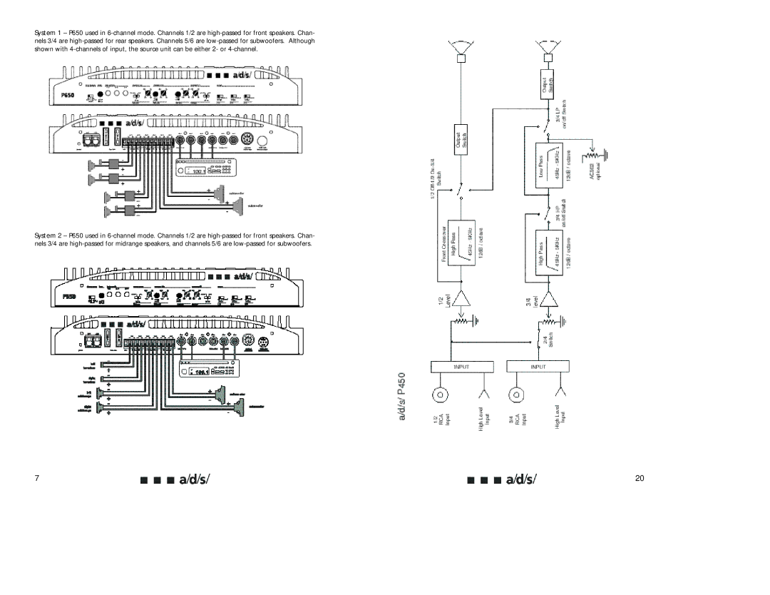 a/d/s/ P850, P650, P450 owner manual 