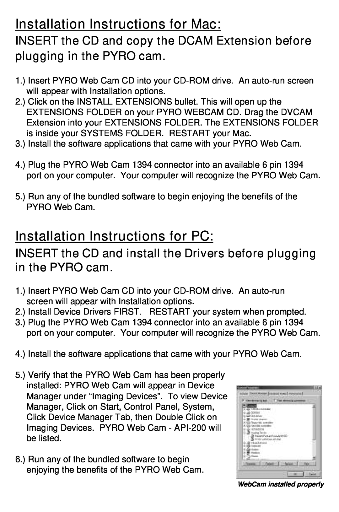 ADS Technologies 1394 manual Installation Instructions for Mac, Installation Instructions for PC 