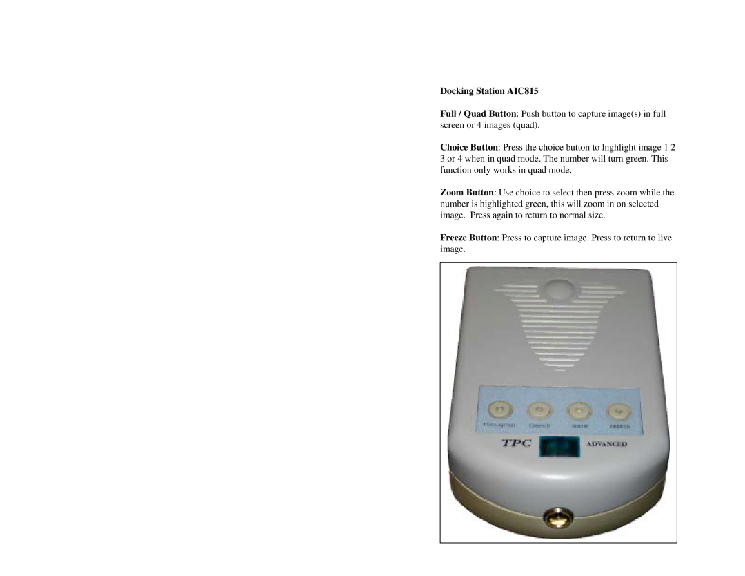 ADS Technologies AdvanceCAM manual Docking Station AIC815 