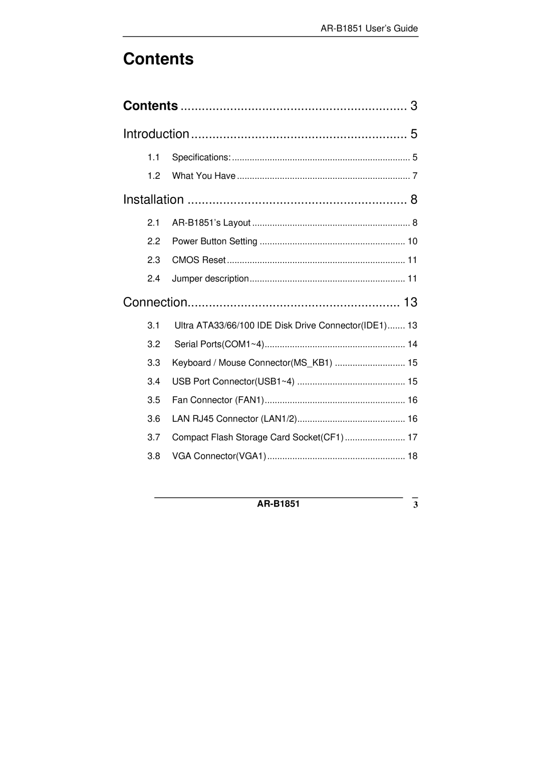 ADS Technologies AR-B1851 manual Contents 