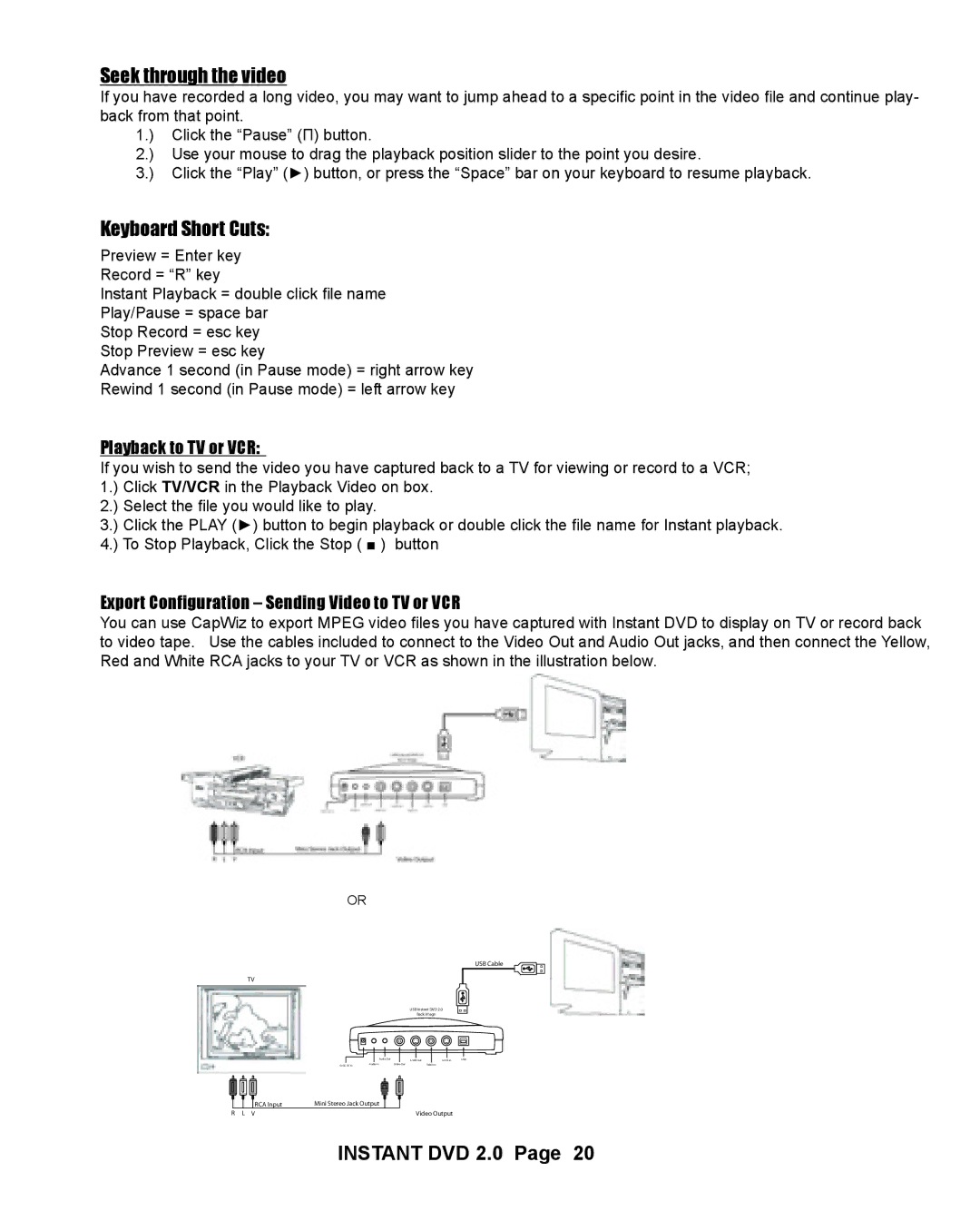 ADS Technologies ELT-201 manual Seek through the video, Keyboard Short Cuts 