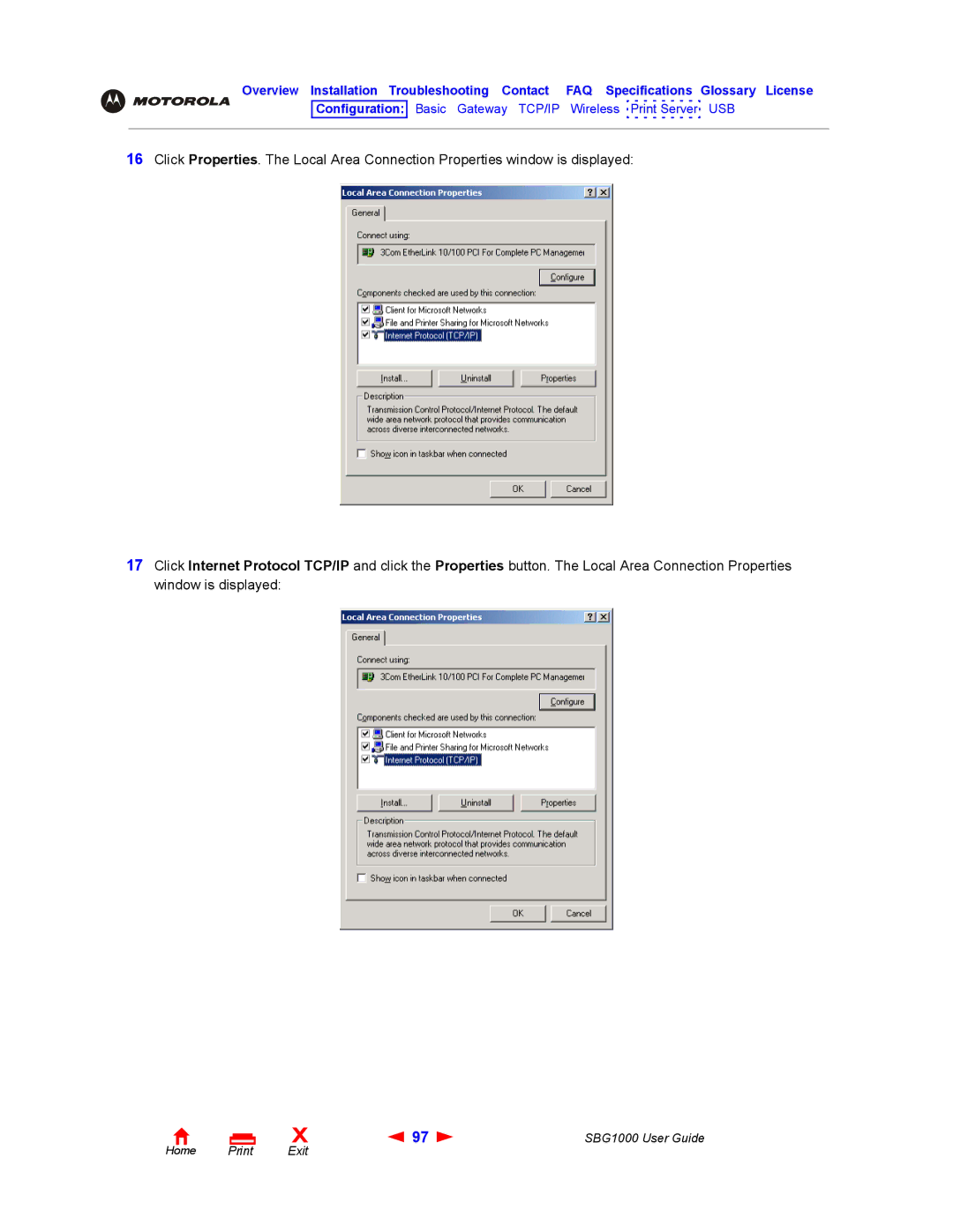 ADS Technologies SBG1000 manual Configuration Basic Gateway TCP/IP Wireless Print Server USB 