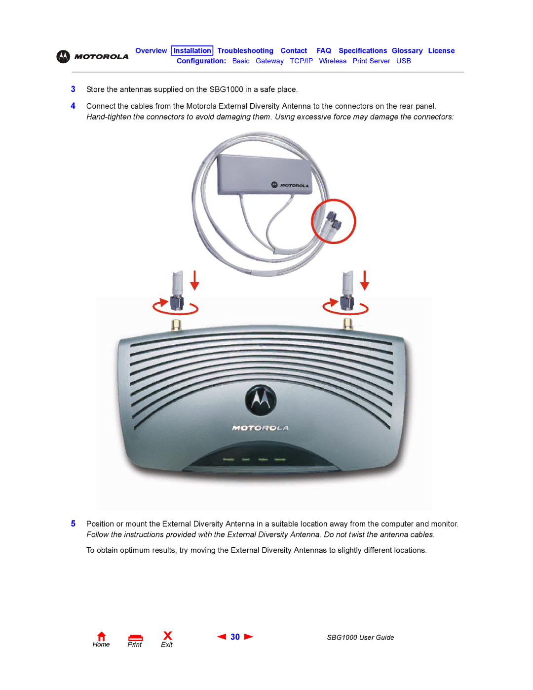 ADS Technologies manual Store the antennas supplied on the SBG1000 in a safe place 