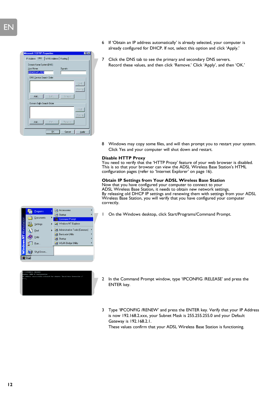 ADS Technologies SNA6500 user manual Disable Http Proxy 