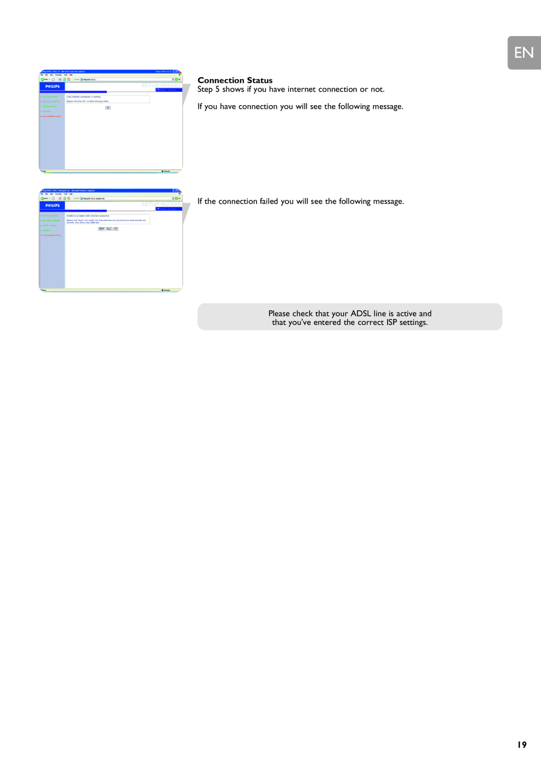 ADS Technologies SNA6500 user manual Connection Status 