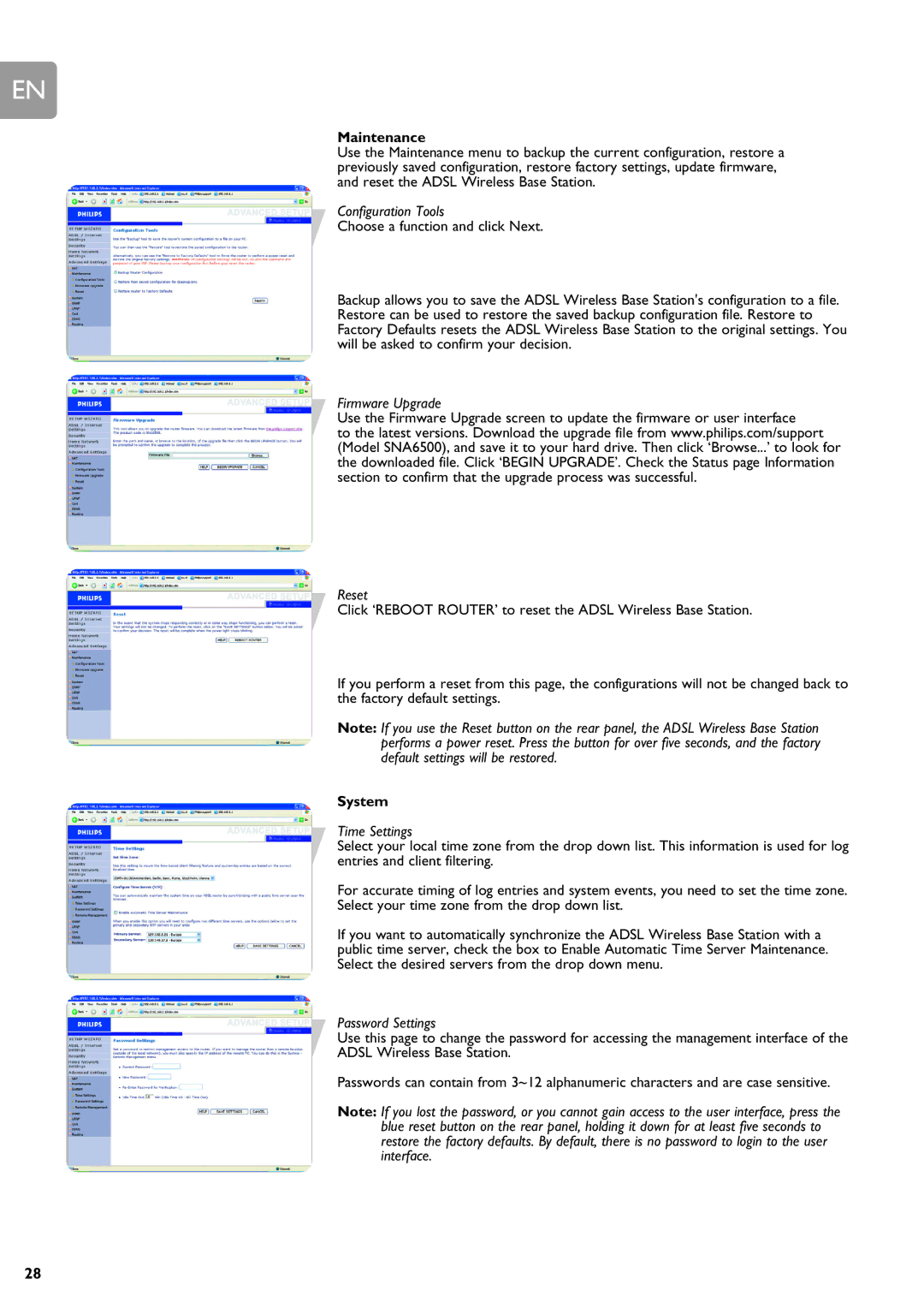 ADS Technologies SNA6500 user manual Maintenance, System 