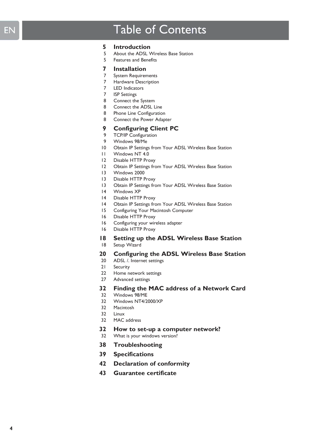 ADS Technologies SNA6500 user manual Table of Contents 