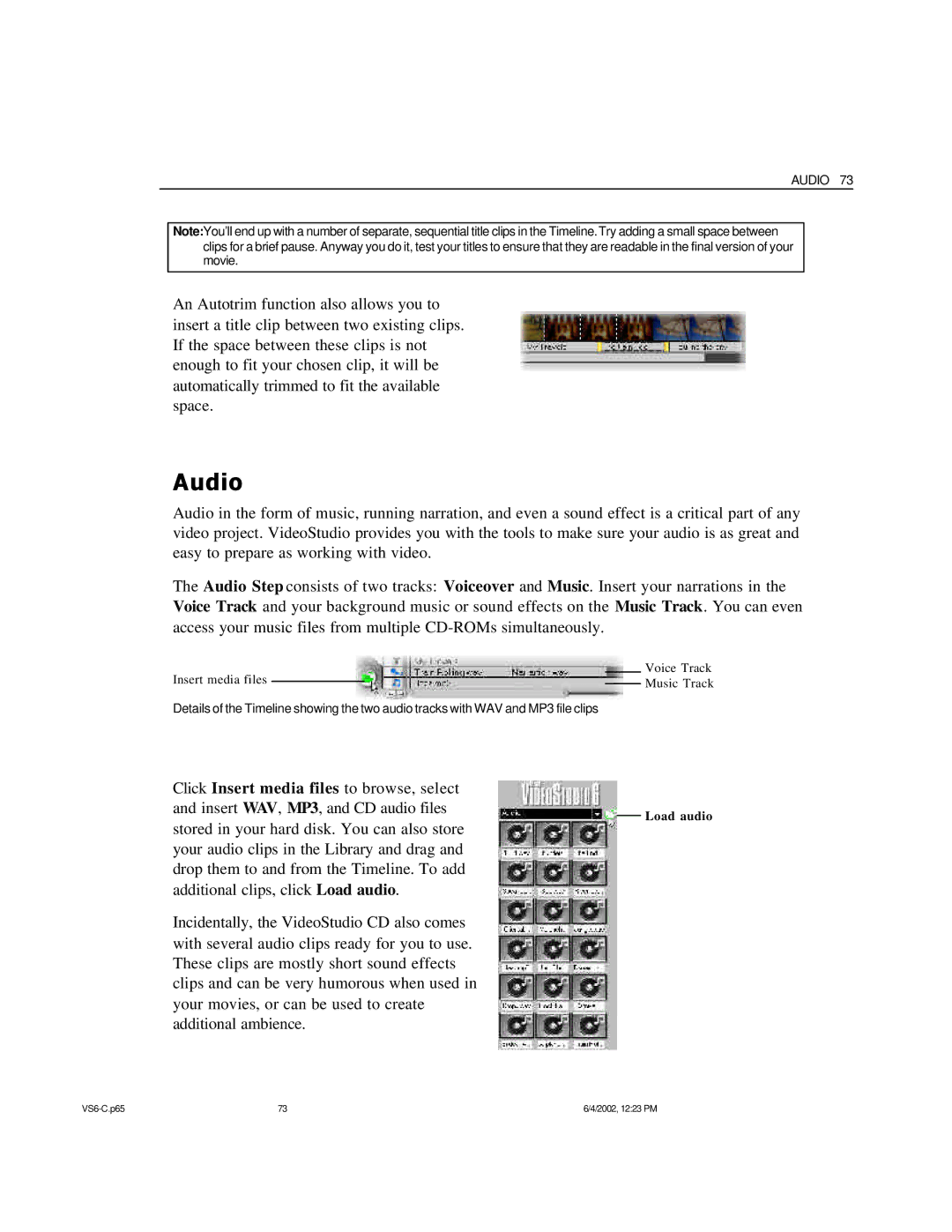 ADS Technologies USB Instant DVD manual Audio, Load audio 