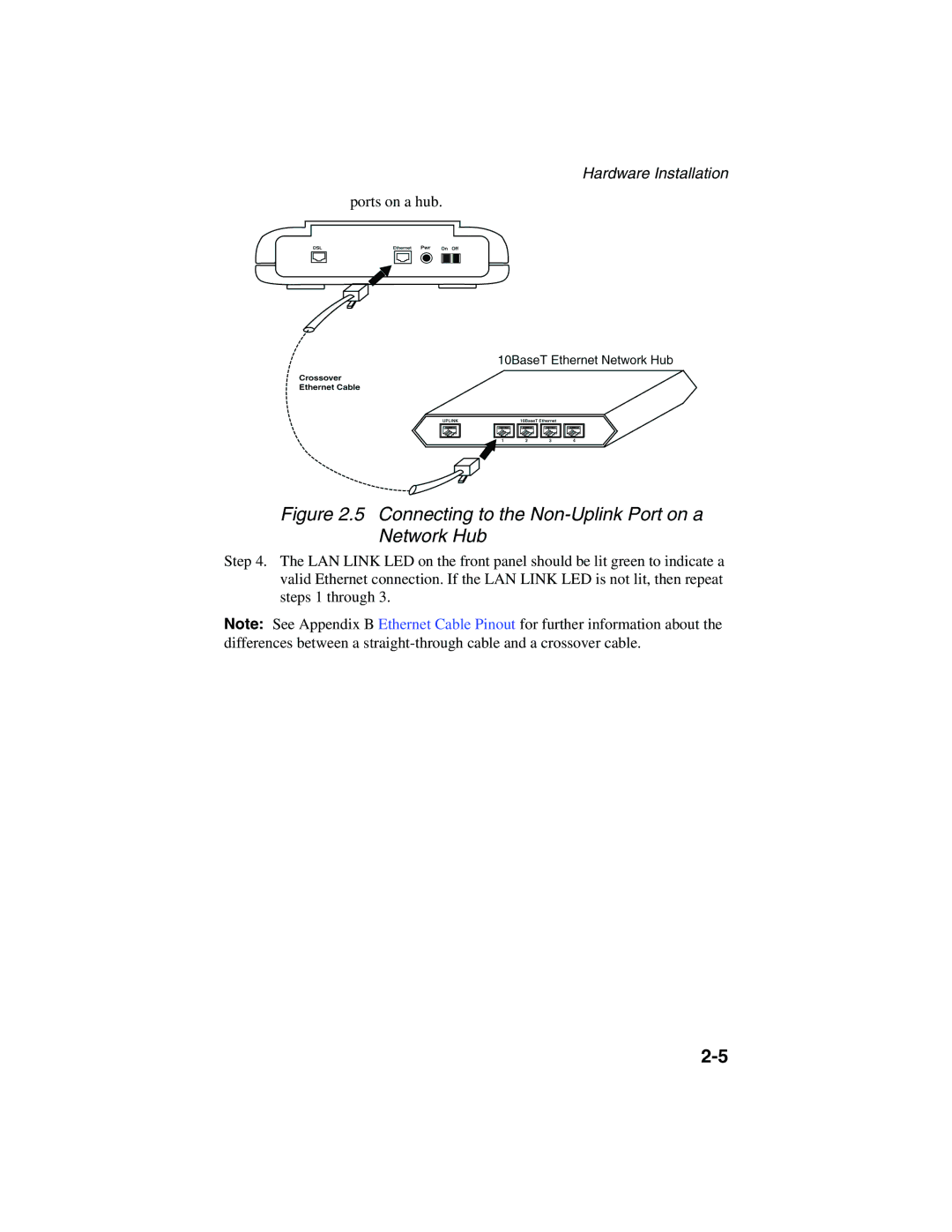 ADS Technologies version 5.2b1 manual Connecting to the Non-Uplink Port on a Network Hub 