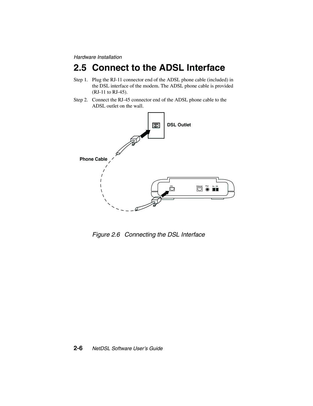 ADS Technologies version 5.2b1 manual Connect to the Adsl Interface, Connecting the DSL Interface 