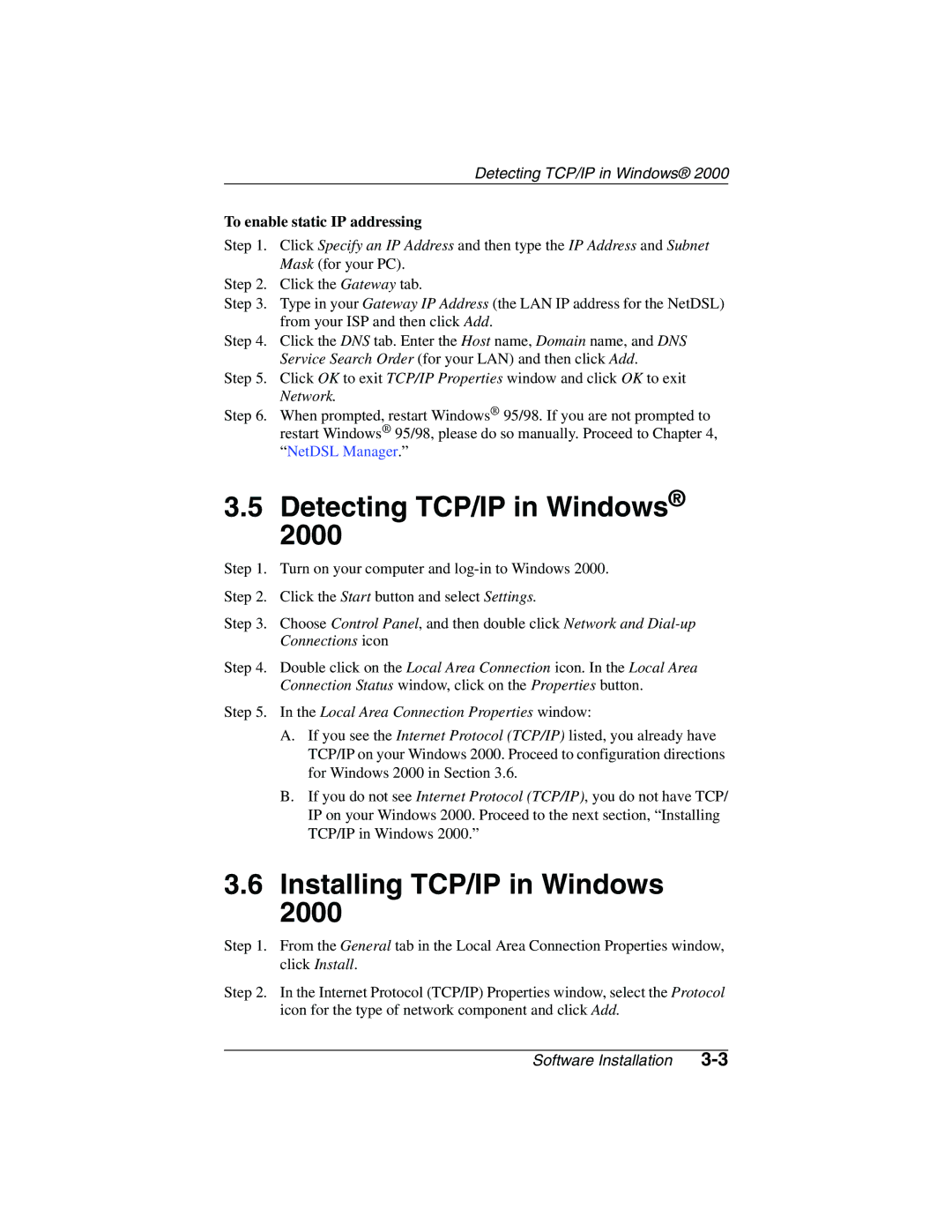 ADS Technologies version 5.2b1 manual Detecting TCP/IP in Windows, Installing TCP/IP in Windows 