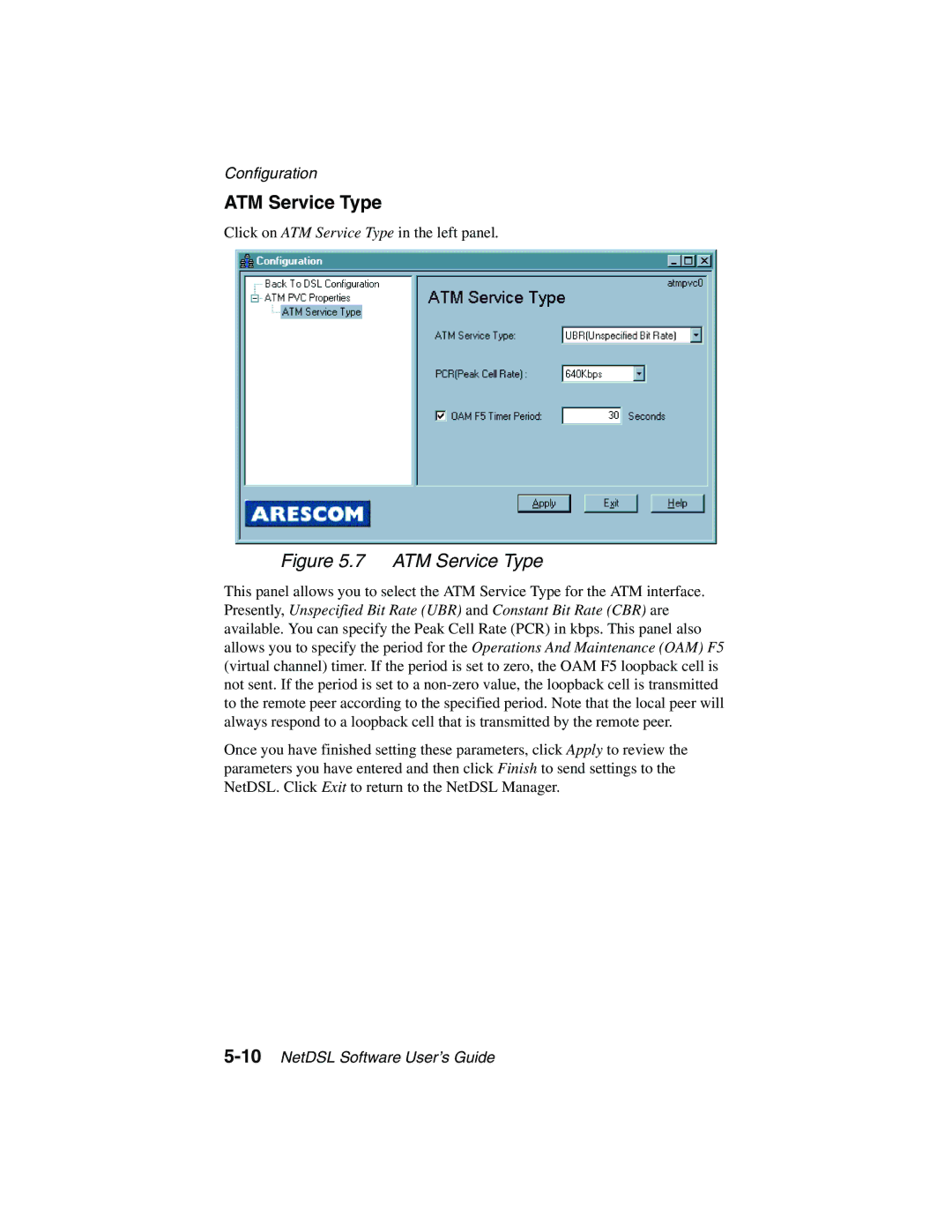 ADS Technologies version 5.2b1 manual ATM Service Type 