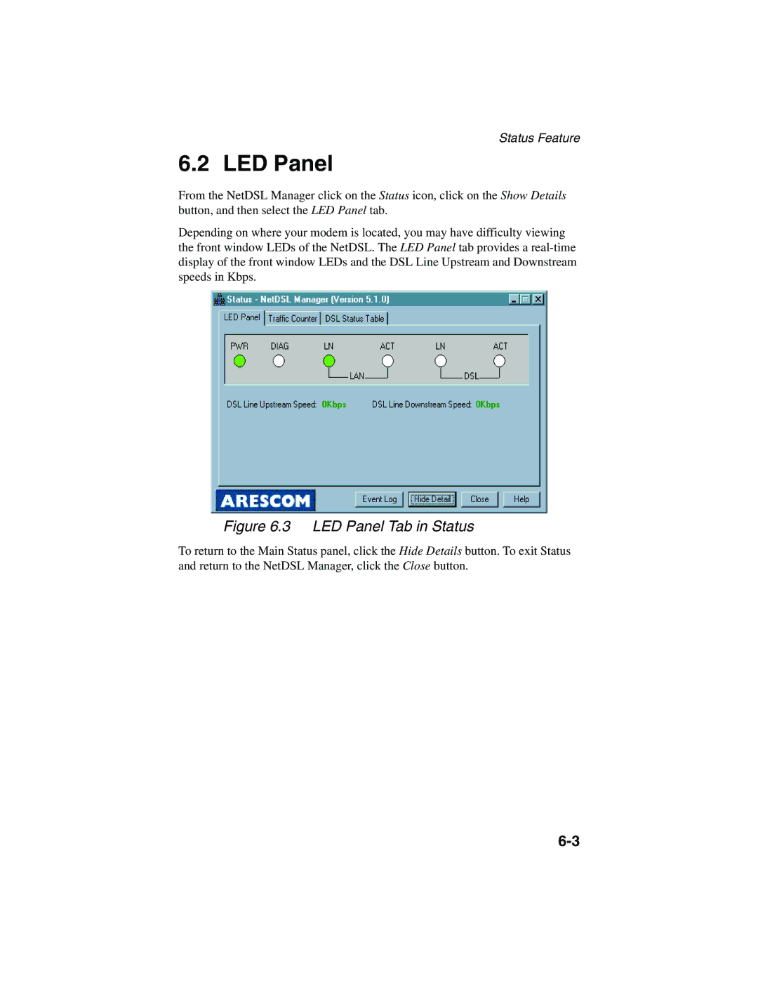 ADS Technologies version 5.2b1 manual LED Panel Tab in Status 