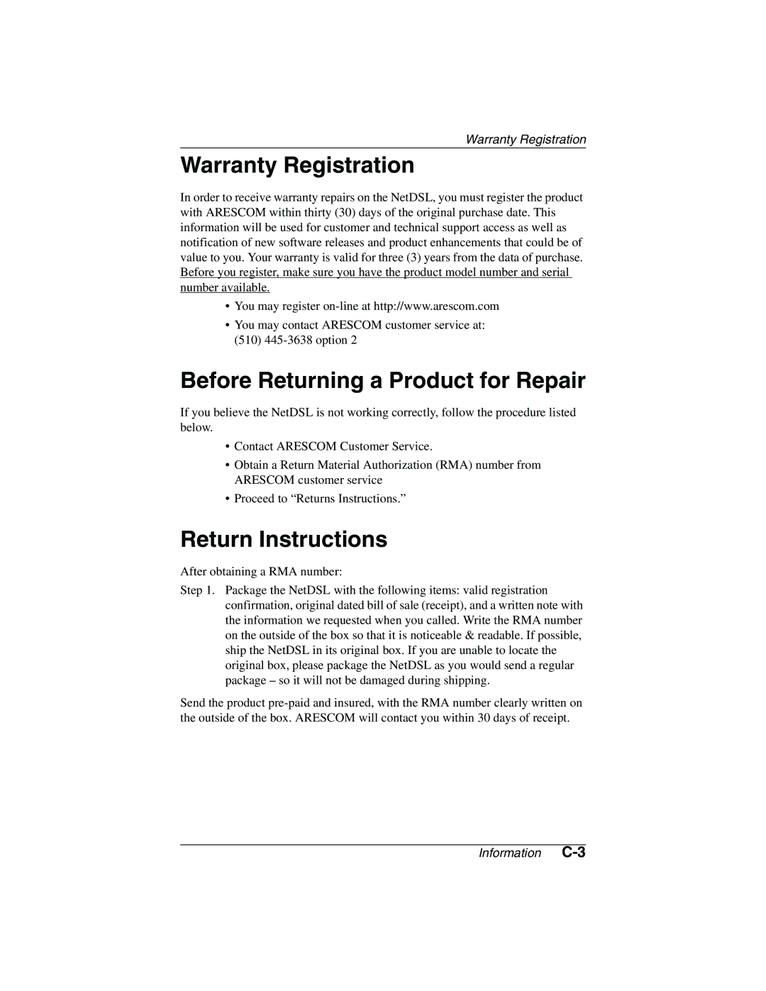 ADS Technologies version 5.2b1 manual Warranty Registration, Before Returning a Product for Repair, Return Instructions 