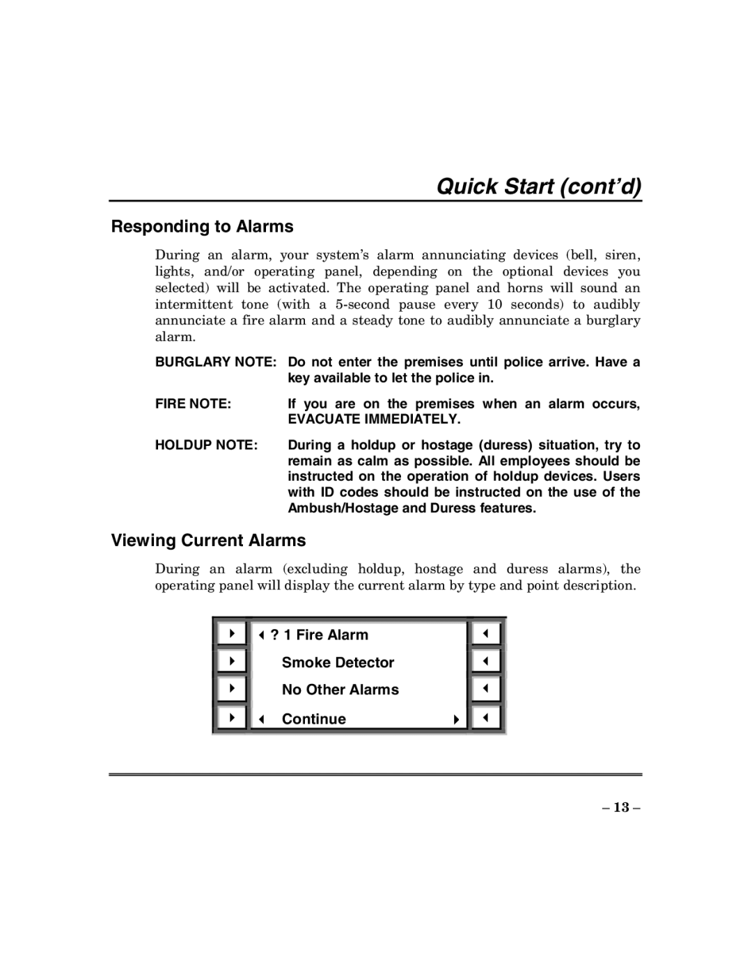 ADT Security Services 200 Plus manual Responding to Alarms, Viewing Current Alarms 