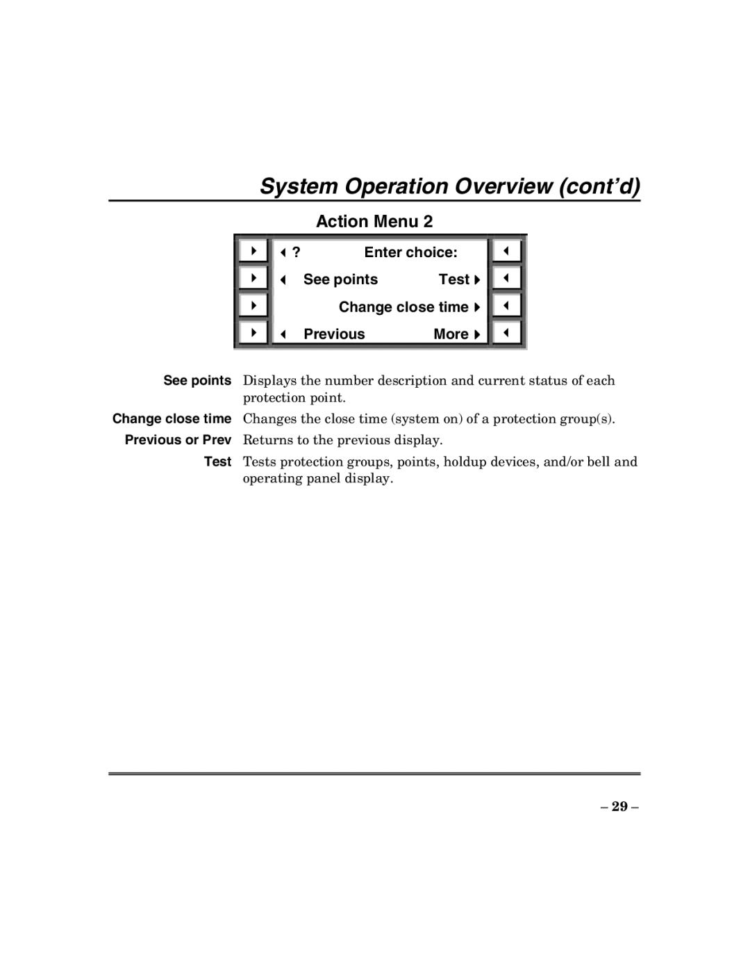 ADT Security Services 200 Plus manual See points Test Change close time Previous More 