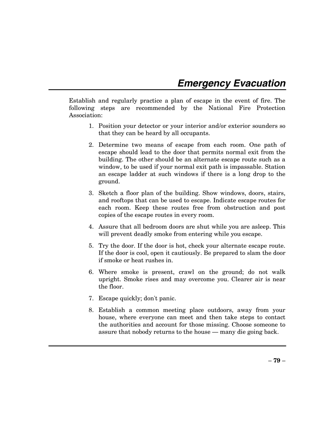 ADT Security Services 200 Plus manual Emergency Evacuation 