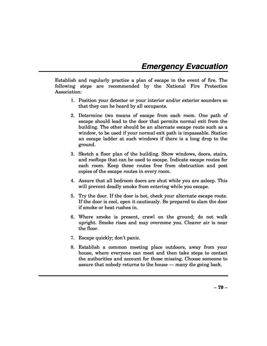 ADT Security Services 200 Plus manual Emergency Evacuation 