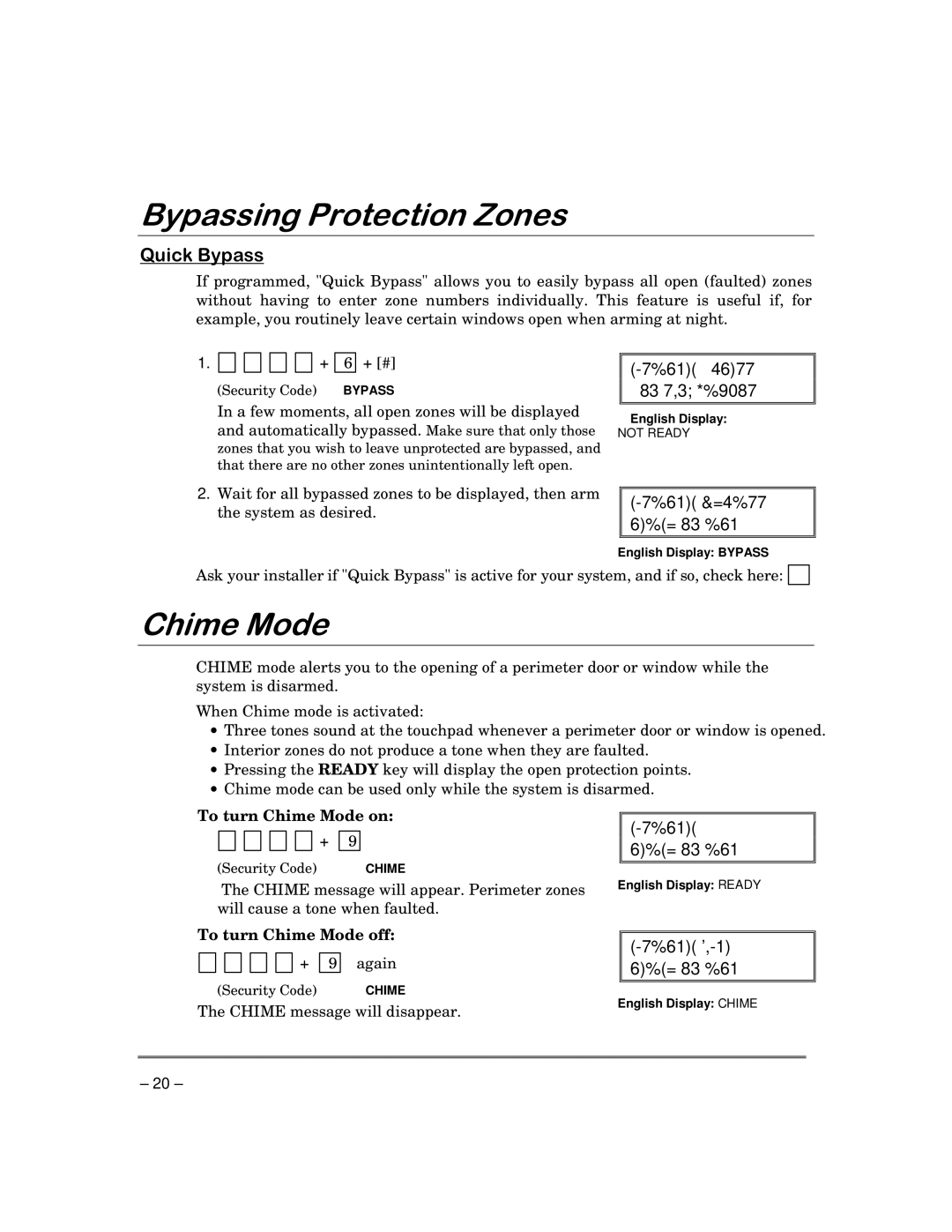 ADT Security Services 3000 manual KLPH0RGH, 4XLFN%\SDVV 