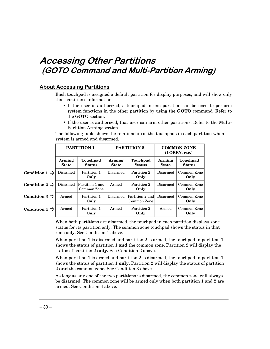 ADT Security Services 3000 manual $FFHVVLQJ2WKHU3DUWLWLRQV, *272&RPPDQGDQG0XOWL3DUWLWLRQ$UPLQJ 