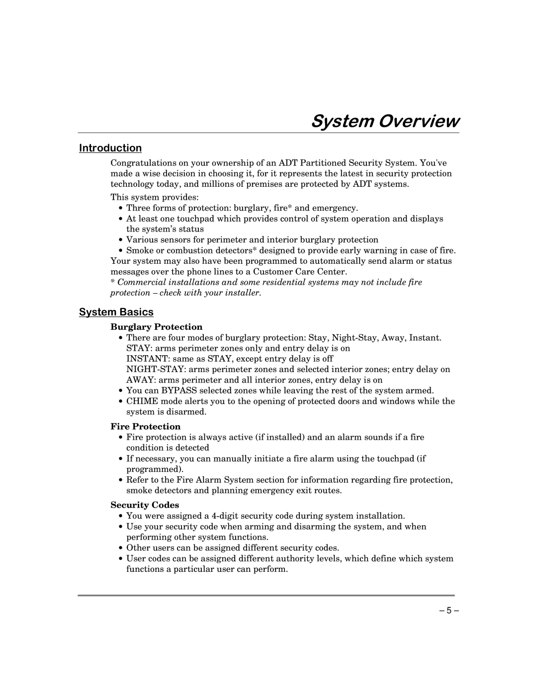 ADT Security Services 3000EN manual VWHP2YHUYLHZ, Qwurgxfwlrq, Vwhp%Dvlfv 