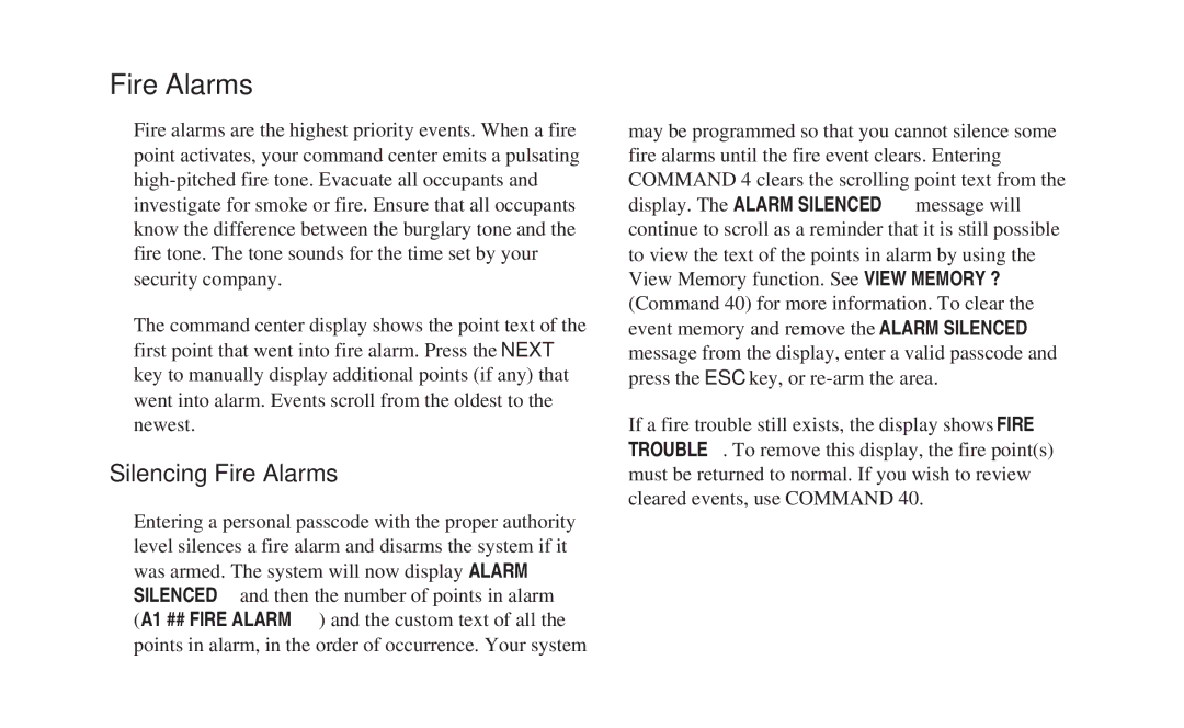 ADT Security Services 8112 manual Silencing Fire Alarms 