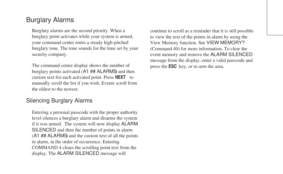 ADT Security Services 8112 manual Silencing Burglary Alarms 