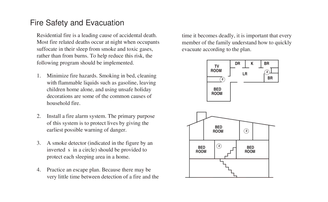 ADT Security Services 8112 manual Fire Safety and Evacuation 